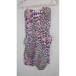 Vintage Body‎ Central Dress Womens Size 11 Animal Zebra Print Tube Colorful y2k